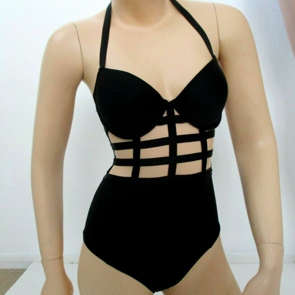 Cage Rage Halter Teddy Babydoll Frederick's of Hollywood - Picture 2 of 8